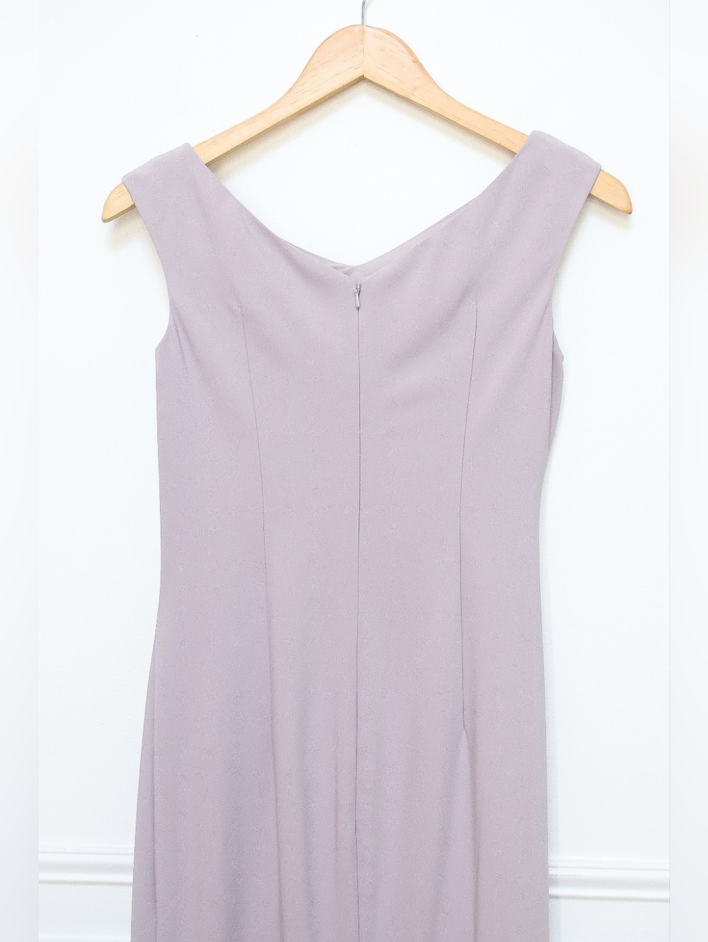 Gia Franco Mauve Purple Embellished Bow Floor Length Trumpet Evening Gown Size 4 - Picture 9 of 13